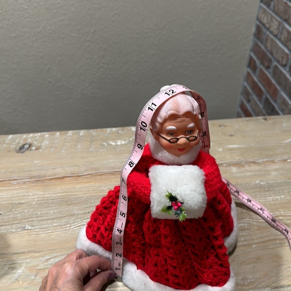 Vintage Mrs. Claus with Handmade Red Crochet Dress - Picture 9 of 9
